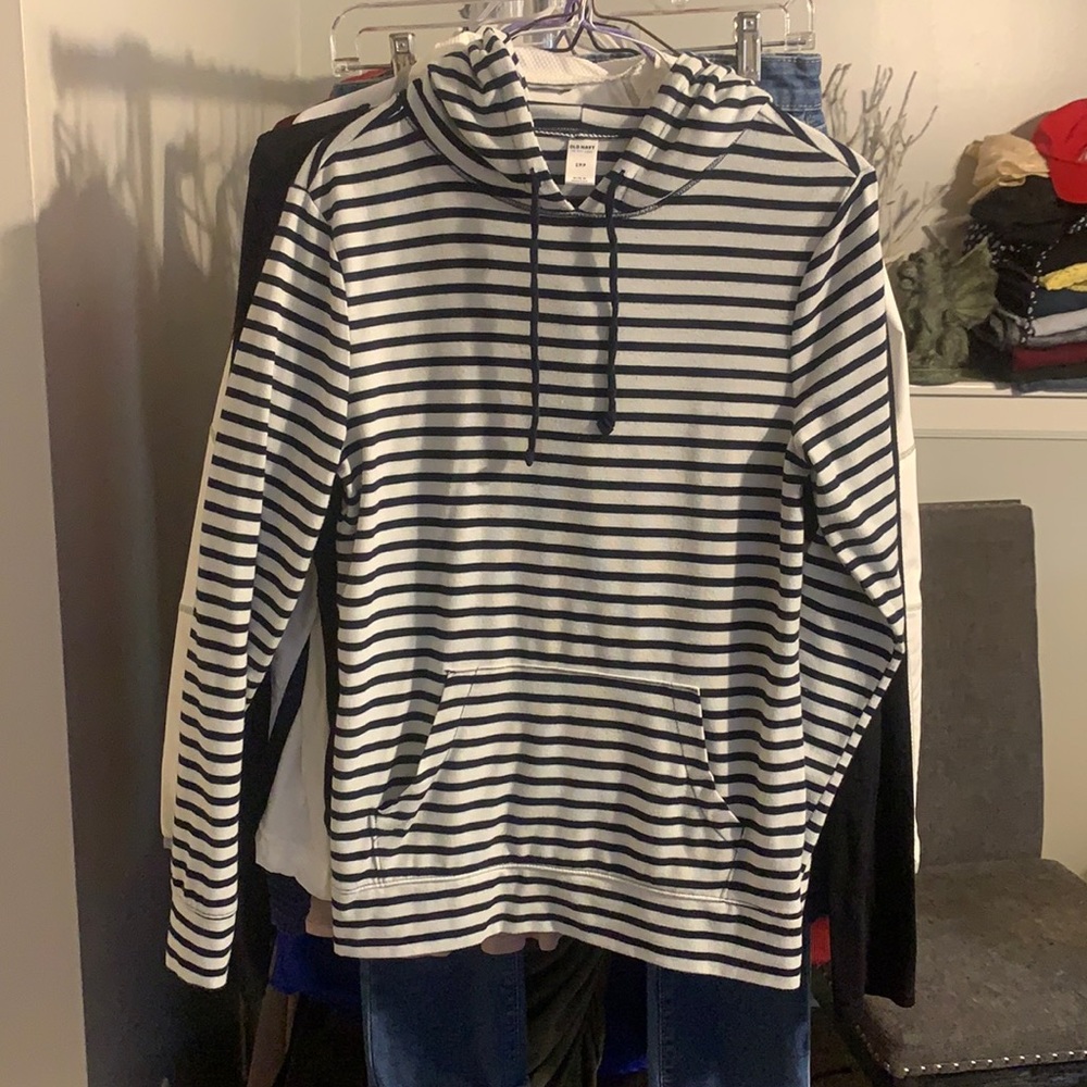Old Navy striped jersey-knit Hoodie Small